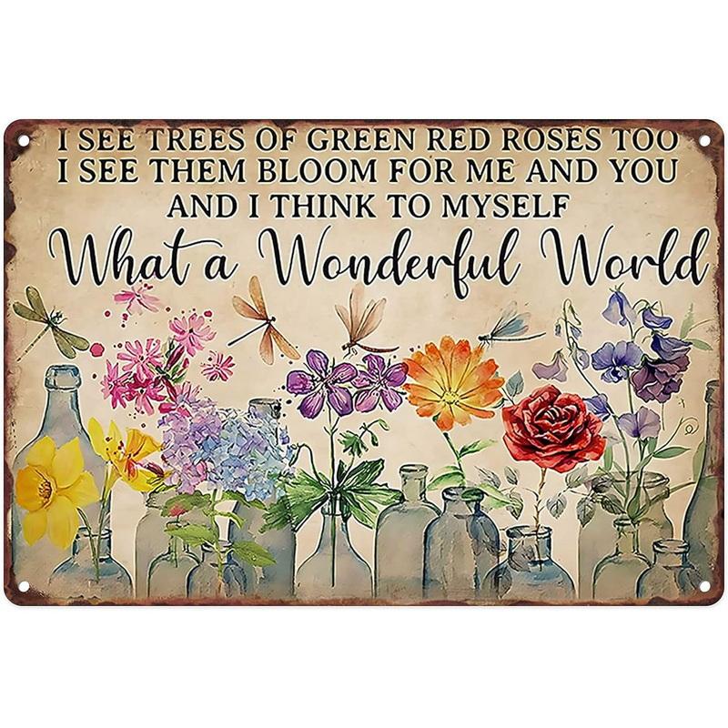 Металлическая жестяная табличка Сад Красивые цветы Винтажная жестяная табличка Цветок Лаванда Металлическая настенная панель Ретро Арт Декорация для дома Кафе Бар
