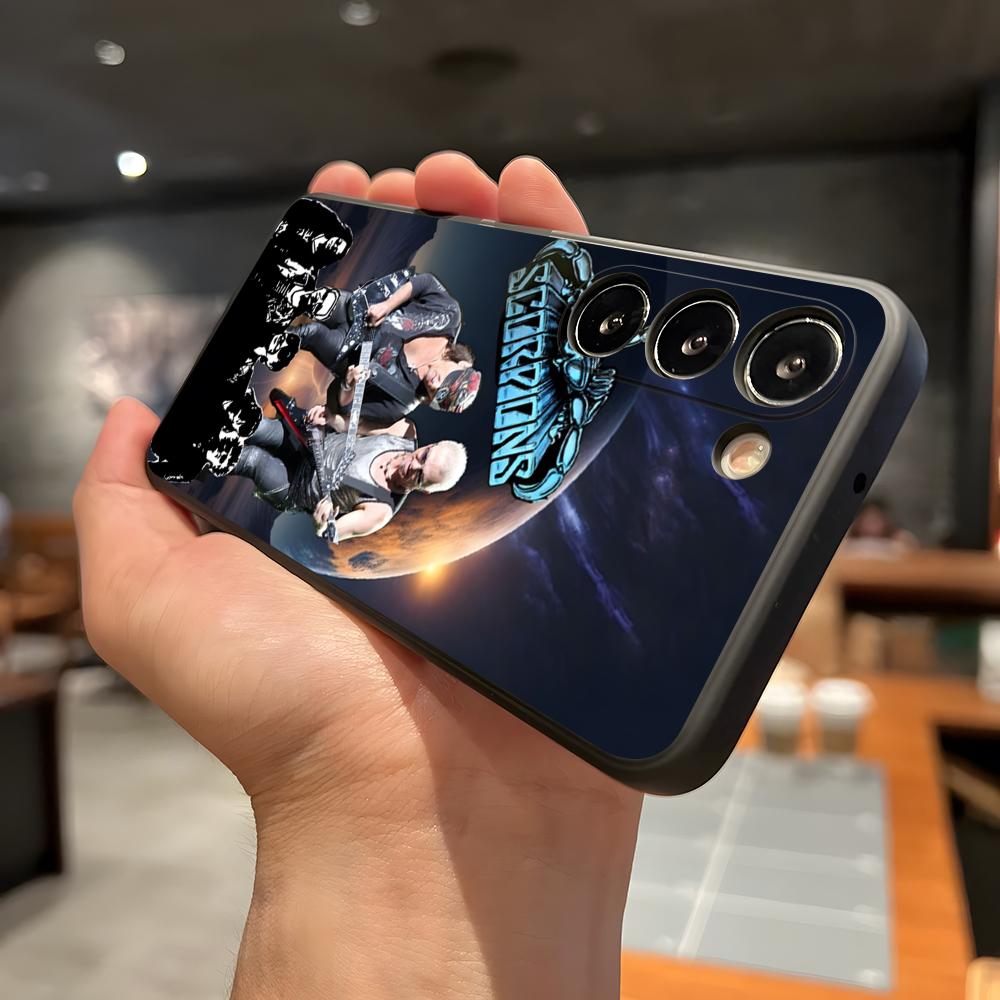 Чехол для телефона S-Scorpions Band для Samsung A56 A36 A26 A16 A15 A25 A35 A55 A14 A34 A24 A54 Черный Мягкий корпус