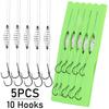 Bass Fishing Hooks Set 5pcs Durable Sharp Baitcasting Hooks for Angling And Tackle