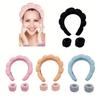 3pcs/set Soft SPA Headband Makeup Face Wash Headband Wrist Band High Top Sponge Headband Fashion Headband