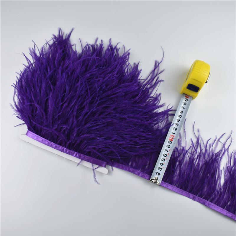 Feather1M 5M 10Meters Ostrich Feather Skirt Fringe Trims 10-15CM Ostrich Feather Ribbon Feathers for Crafts Wedding Feathers Decoration