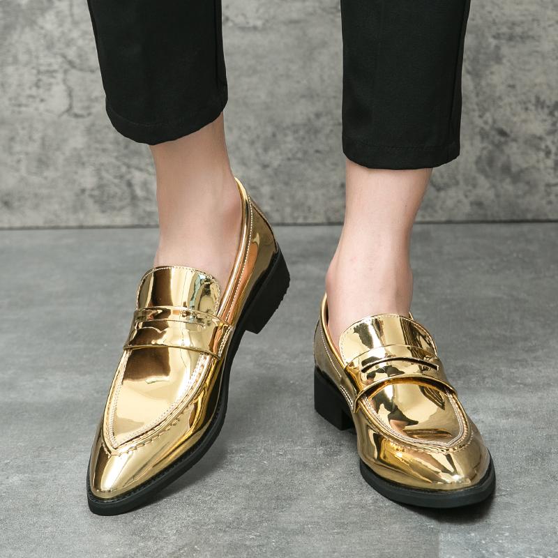 Нью-Бритен Мужские Остроносые Черные Золотые Зеленые Фиолетовые Повседневные Туфли Пенни Лоферы Формальная Свадебная Обувь Zapatos Hombre