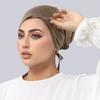 Мусульманский мгновенный однотонный чехол-хиджаб для женщин, тюрбан-шляпа с противоскользящими полосками, подхиджабник для Рамадана, шарф, эластичный исламский головной убор
