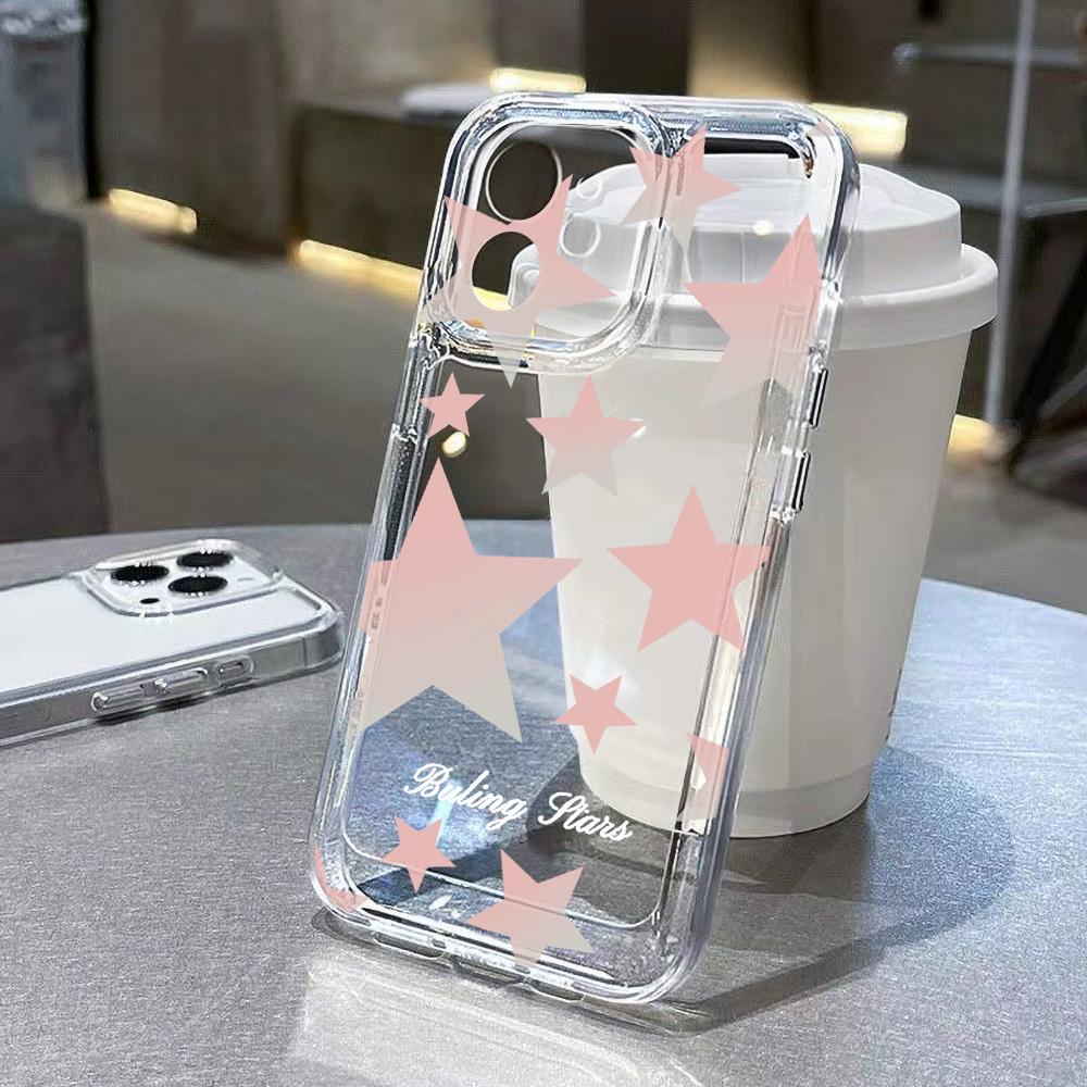 Модный Чехол Звездное Небо Звезды для IPhone 16 16E 15 14 13 12 11 17 Pro Max Air 14 Plus Ударопрочный Мягкий Прозрачный Чехол Coque