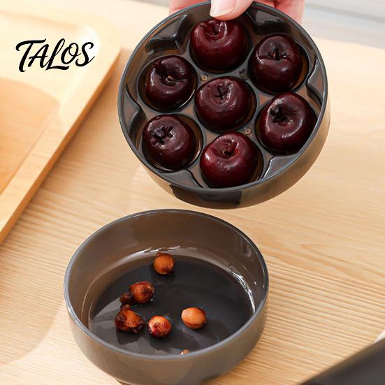 Non-toxic Food Storage Box 7 Hole Cherry Pitter, Multifunctional Fruit Coring Tool for Leak Proof Reusable Container Olive, Manual Press Remover,
