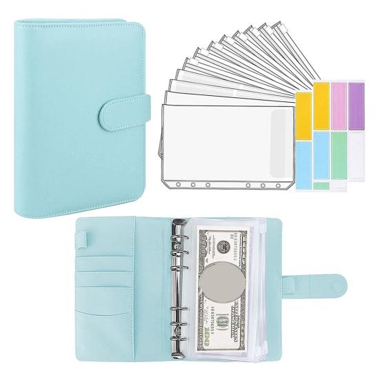 Money Saving Binder with Spending Budget Sheet Money Envelopes Hidden Compartments PVC Waterproof A6 Budget Binder Budget Planner Book