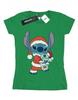 Womens/Ladies Lilo And Stitch Stitch Christmas Cotton T-Shirt