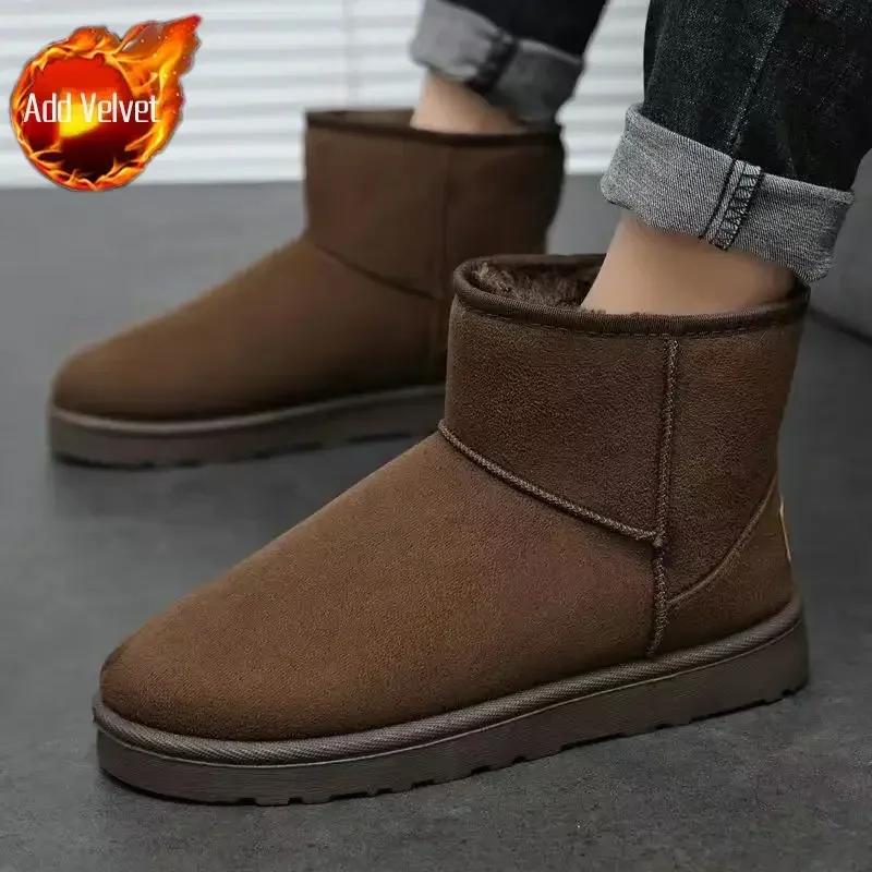 Мужские зимние ботинки, удобная мужская обувь, зимняя теплая мода, размер 44, повседневная, низкая цена, классика, нескользящая, Y2k предложения, ретро, новые, дешевые