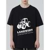 Men's Black T-Shirt with Tractor Graphic and Landwirt Text for Farming and Outdoor Activities