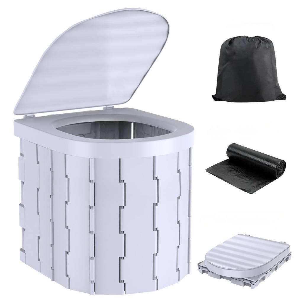 Travel Bucket Toilet Seat Portable Folding Toilet with Lid Emergency Toilet Car Folding Toilets Camping Toilet