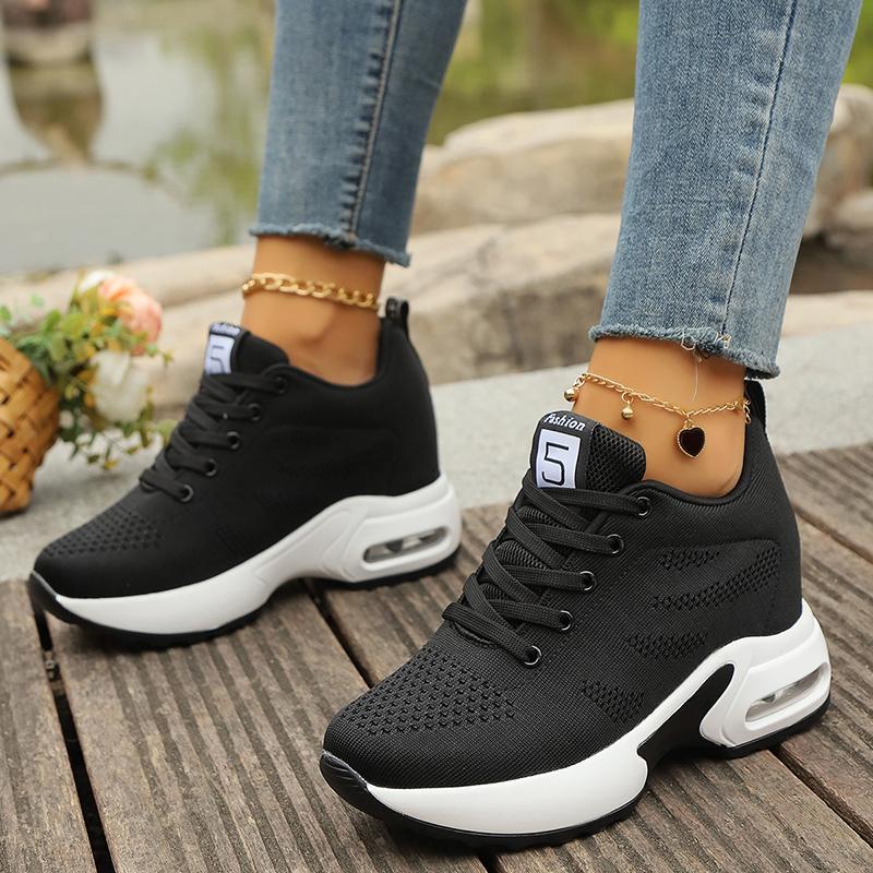 Женская спортивная обувь на воздушной подушке, дышащая и высокая спортивная обувь, повседневная спортивная обувь для прогулок на открытом воздухе