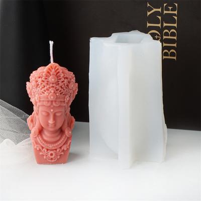 3D Статуя Будды Гуаньинь Свеча Силиконовая Форма Сделай Сам Ручная работа Абстрактная Медитация Татхагата Будда Форма Изготовление Гипса Домашний Декор