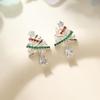 S925 Silver Christmas Tree Stud Earrings - Elegant Women's Light Luxury Fashion Jewelry for New Year's Eve