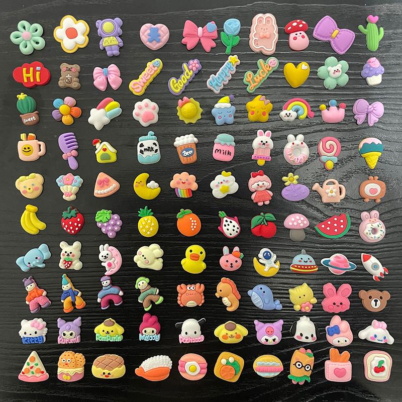 20Pcs 3D Cartoon Diy Handmade Children'S Hair Clip Water Cup Shoes Decor Stickers Cream Adhesive Resin Accessories