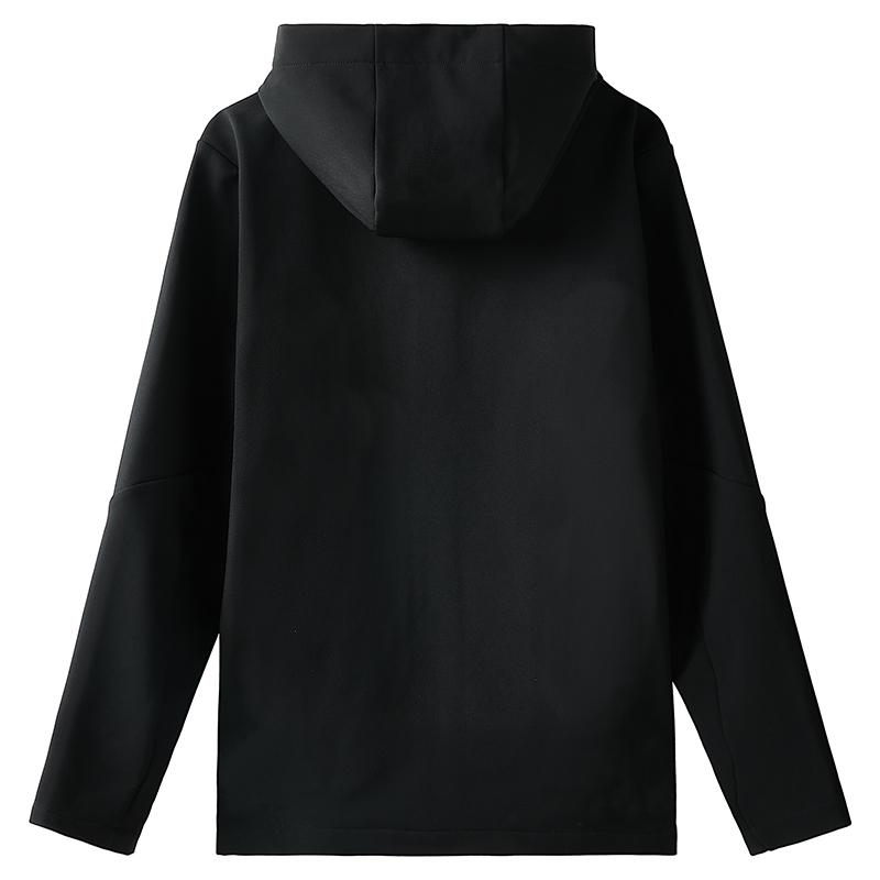 Li Ning Trench Coats Men's Black Hooded Moderate AFDVJ01-1