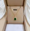 Water Drops Diamond Micro-Inlaid Minimalist Link Chain Necklace Earrings Set Copper Unisex