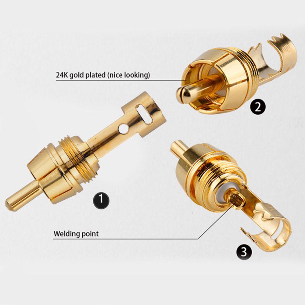 2 шт. Видео/Аудио RCA Штекер Адаптер RCA Штекер Кабель Провод Разъем Позолоченный