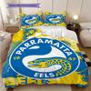 Комплект постельного белья с узором Parramatta Eels Одеяло Постельное белье Наволочка Домашний Декор Подарок на День Рождения (1 пододеяльник + 2 наволочки, без наполнителя)