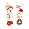 Рождественский Санта Клаус Брелоки Кольца Держатели Шляпа Перчатки Сделай сам Подвески для Сумок Декоративные Искусственные Вязаные Крючком Подарочные Аксессуары