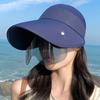Летняя женская шляпа от солнца с очками 13 см, шляпа-ведро с большими полями, дышащая уличная пустая верхняя кепка с волшебной лентой, регулируемая дорожная пляжная кепка