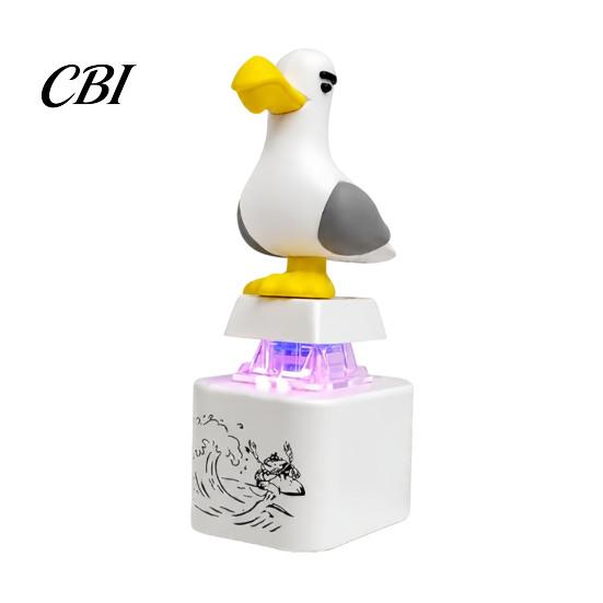 Decompression Keychain 1/2Pcs Seagull Mine Button Keychain, Rechargeable Fidget Clicker with Real Pocket-sized Stress Toy Sound & LED Light,