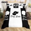 Black and White Duvet Cover Set King and Queen Bedding Set for Couple Romantic Valentine's Day Presents Polyester Duvet Cover