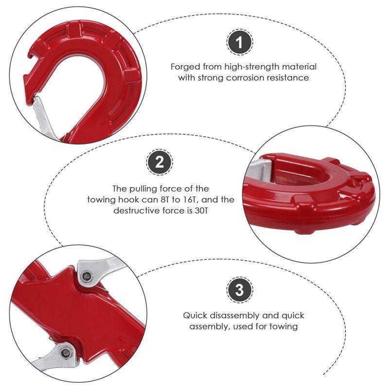 ABLZ-S-Shape Quick Rescue Shackle Trailer Winch Hook Car JK Offroad Towing Recovery Kits 4X4 Auto Winch Trailer Shackle