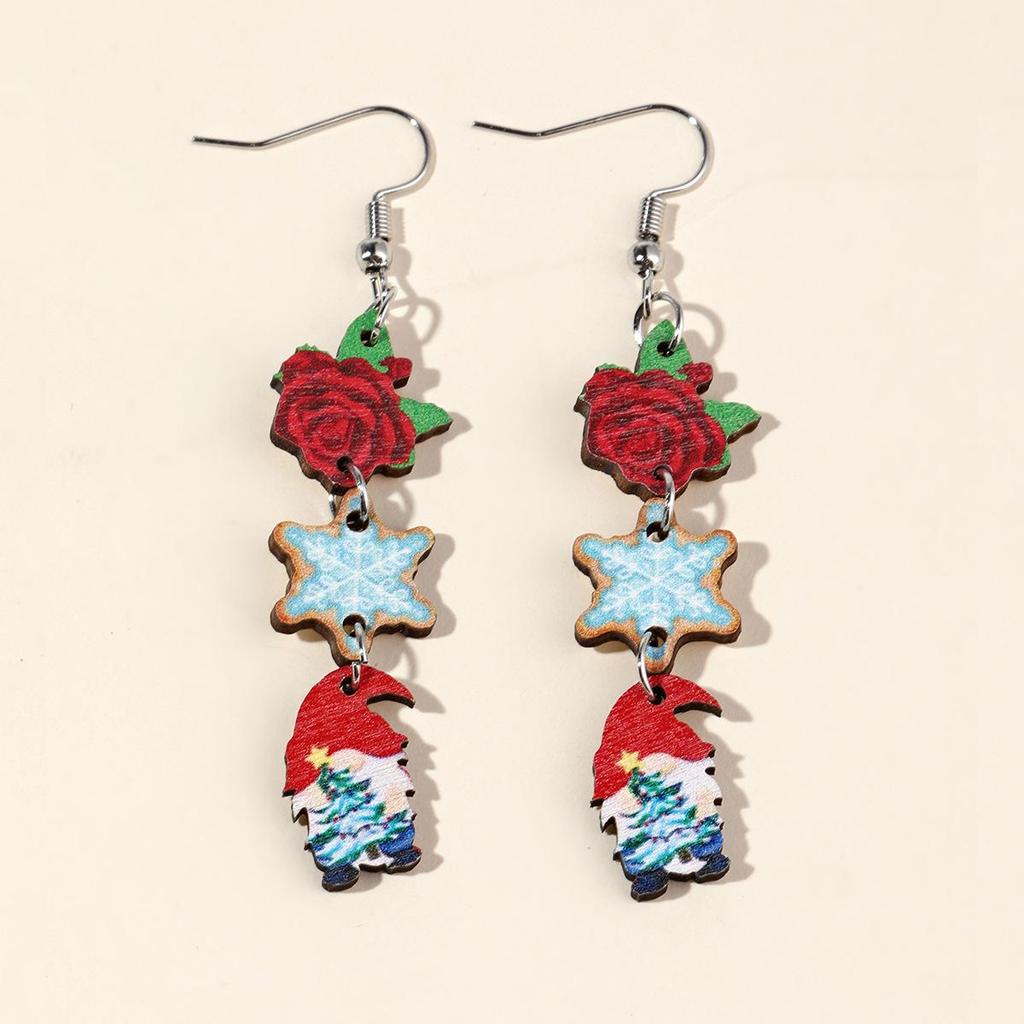 Christmas Themed Women’s Drop Earrings: Elk, Tree, Santa, Socks, Gingerbread Man