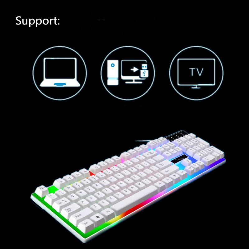 Wired USB Computer Keyboard Colorful Backlight Keyboard Waterproof Game Keyboard