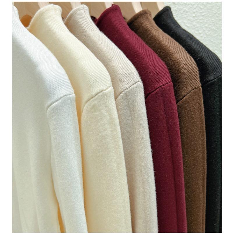 Осень-зима, полуводолазка, женский вязаный свитер, модный, элегантный, повседневный, флисовый, толстый, нижняя часть, рубашка, верхняя часть, внутренний длинный рукав, одежда 1878