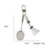 Cute Novelty Mini Badminton Racket Keychain Pendant Creative Car Key Ring Exquisite Backpack Decoration Accessories Gifts