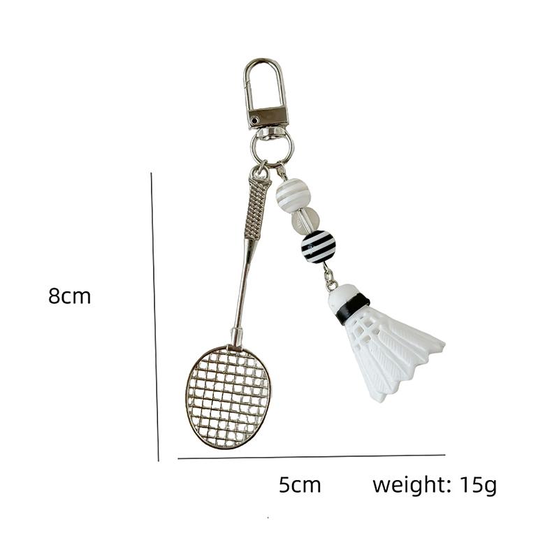 Cute Novelty Mini Badminton Racket Keychain Pendant Creative Car Key Ring Exquisite Backpack Decoration Accessories Gifts