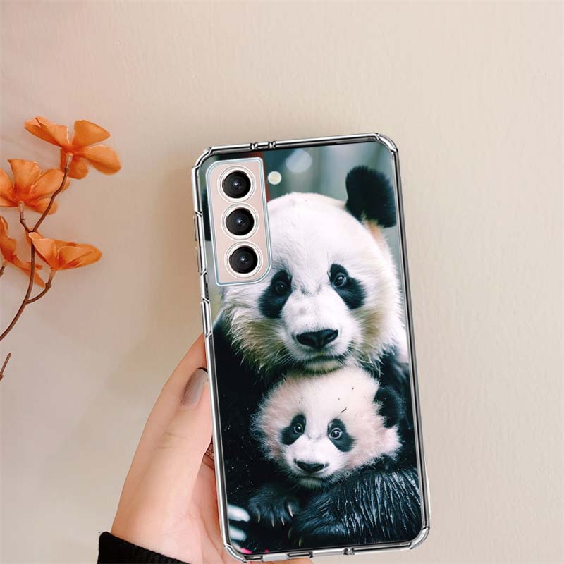 Чехол для телефона Panda Baby, Семья гигантских панд, Прозрачный чехол для Samsung S26 Ultra Galaxy S25 Edge S24 S23 FE S21 Plus S20 S22 S10, Крышка Pat