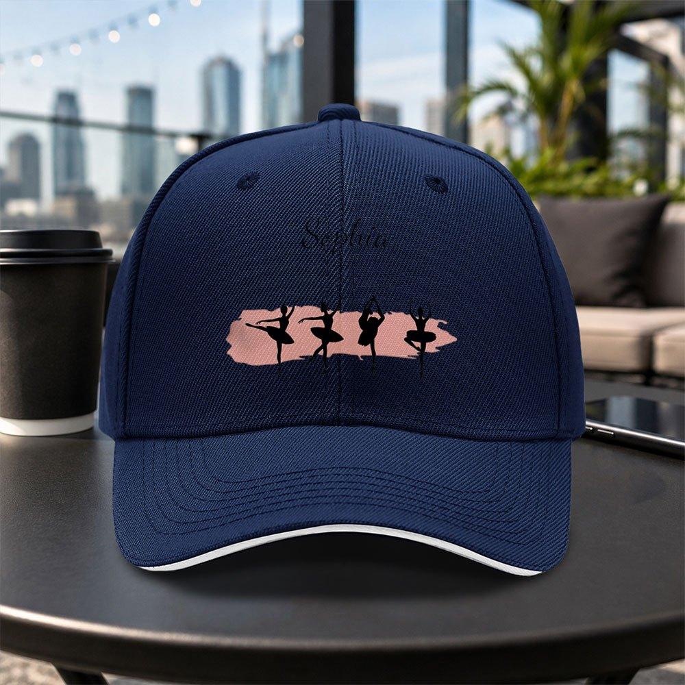 Sophia Ballet Pattern Baseball Cap Unisex Adjustable Casual Outdoor Hat for Travel Parties Daily Wear Multiple Colors