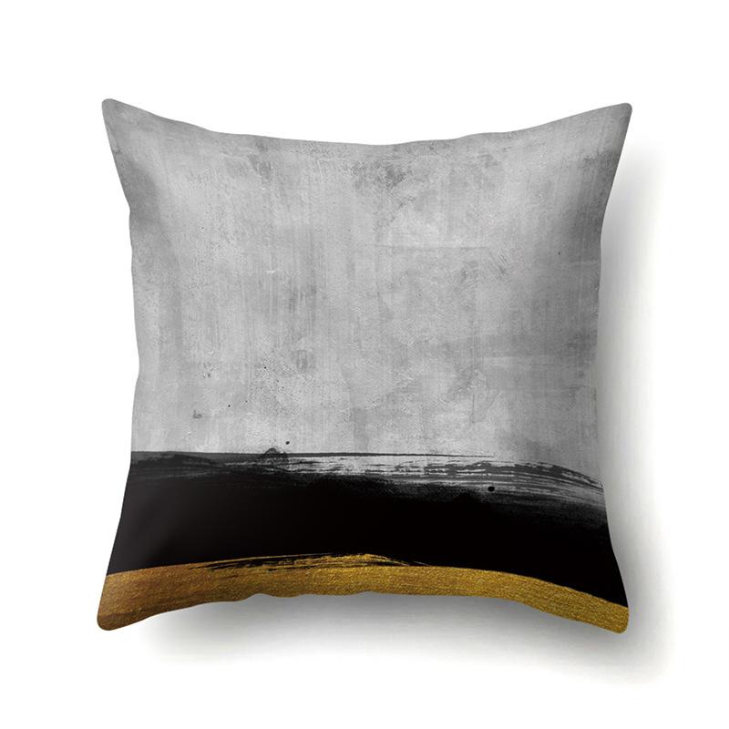 Nordic Ins Marble Polyester Pillowcase Car Decoration Home Printed Waist Cushion Pillowcase