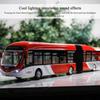 1/32 Alloy Diecast Beijing Bus Model Toys Large Double Section Articulated Sightseeing Tour Bus Sound Light Pull Back Boy Birthday Gifts