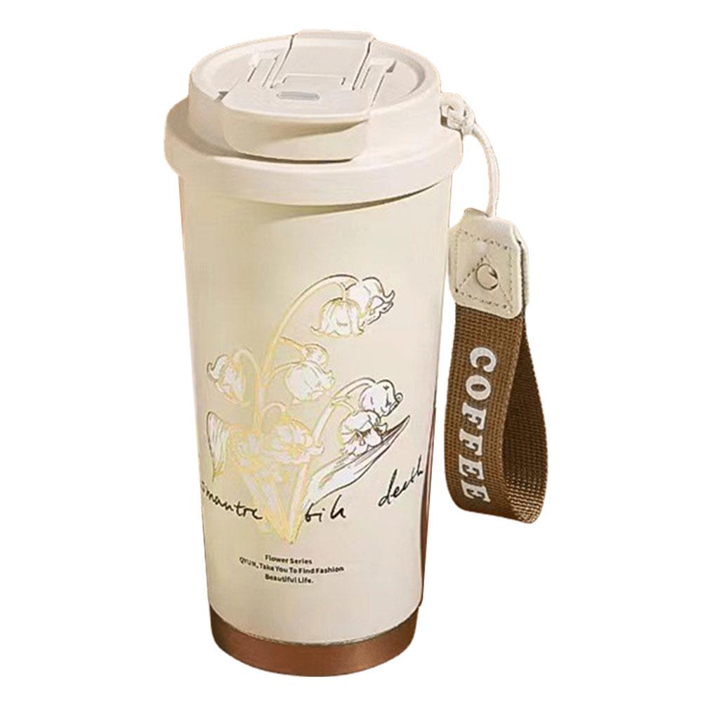 500 мл Кружка-термос Ландыш из нержавеющей стали Кавайный Цветочный Стакан для кофе Термостакан для воды Чашка Подарок для лучшей подруги на день рождения