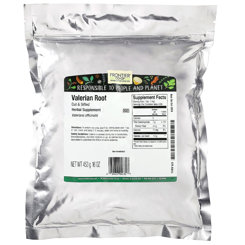 Frontier Natural Products Валериана корень резаный и просеянный 453 г (16 унций)
