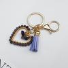 Natural stone keychain, bag pendant, bohemian style, creative decoration, heart-shaped jewelry