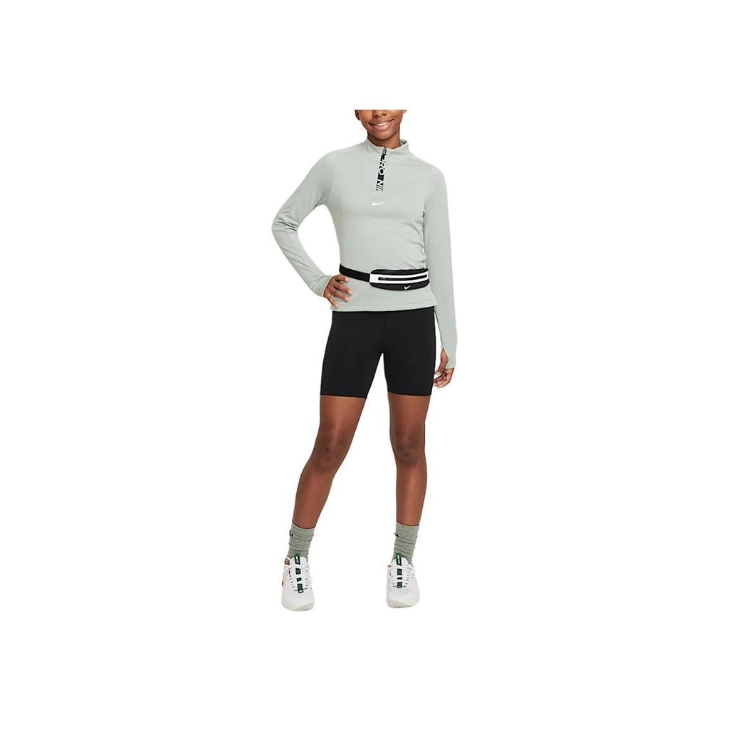 Nike Футболка Dri-Fit Pro Модная Универсальная Быстросохнущая С длинным рукавом Унисекс Топы Горизонтално-зеленый Белый FN9025370