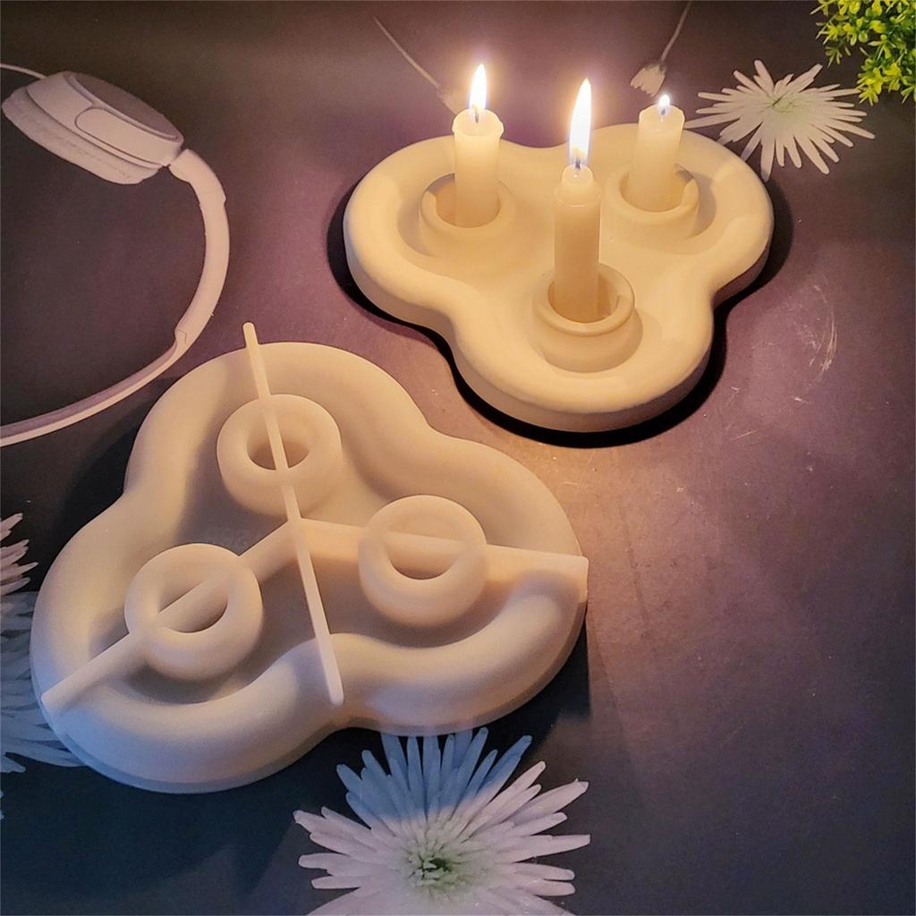 Multipurpose Sturdy Silicone Multiple Candle Holder Mould Set Portable for Resin Plaster Craft Supplies Assorted Sizes