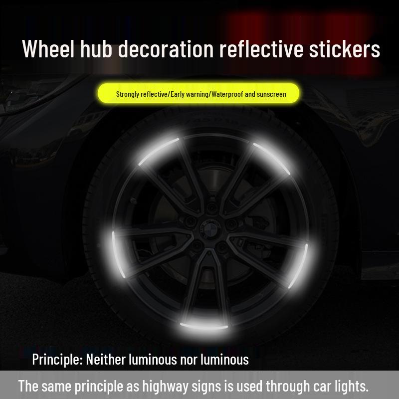 High-Reflective Wheel Hub Rim Stickers for Cars, Motorcycles, and Electric Vehicles