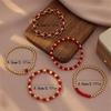 5Pcs/Set Gold Color Bohemian Beaded Bangle Ethnic Style Beach Jewelry Set  Valentine's Day