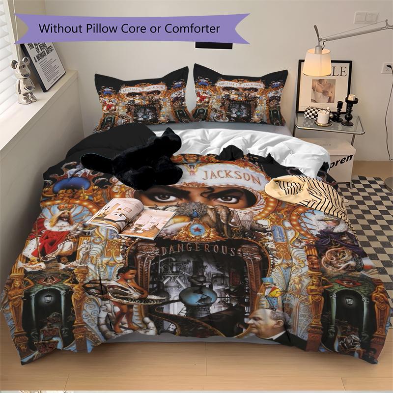 3Pcs Michael Jackson Dangerous Album Cover Bedding Sets For All Sizes New 3D Printed Bed Cover Comforter Duvet Cover Pillowcase Bedroom Decoration