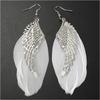 Reassuring 1 Pair Retro Lady Women Angel Wings Feather Earrings Alloy Jewelry LB35