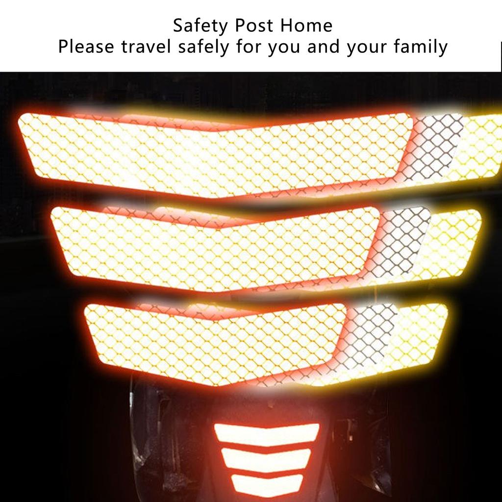 3Pcs Motorcycle Stickers Reflective Warning Trapezoidal Arrow Tail Fender Racing Bumper Decal Adhesive Tape For Car Truck