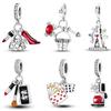 925 Sterling Silver Ferris Wheel Lipstick Eyeshadow Charms Bead Fit 925 Originals Bracelets Valentine's Day Jewelry Gift