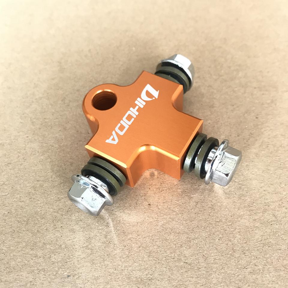 Motorcycle Hydraulic Brake oil Hose CNC Three-way Pipe Connector / Tee Coupling Fitting For modification tubing bracket Adapter