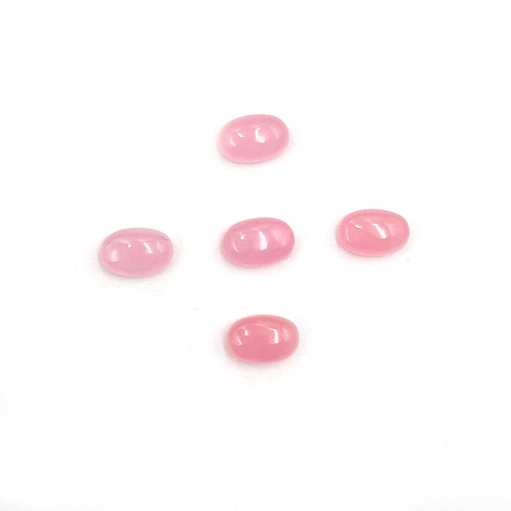 Dyed Pink Jade Oval Cabochon Loose Gemstone Lot 102 Pcs 4*6 MM 69 CT For Jewelry Making