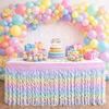 Disposable Table Skirt with a Rainbow Gradient Design, For Decorate Tables at Birthday Parties, Weddings, Gatherings, Measuring